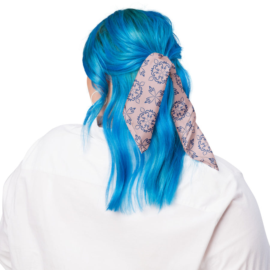 Cobalt Tulip Bandana mockup 1