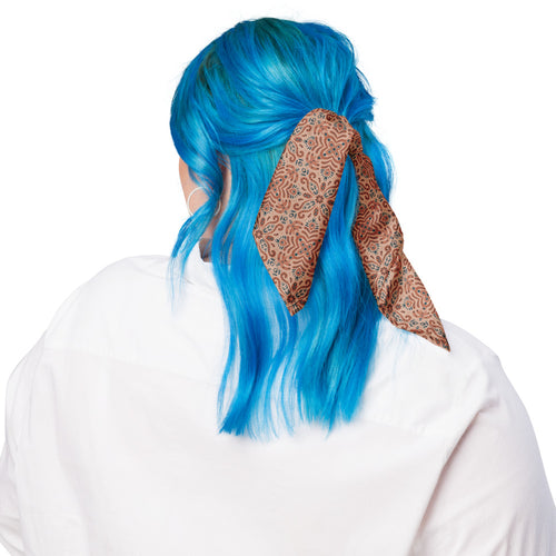 Terracotta Navy Tile Bandana mockup 1 pattern preview
