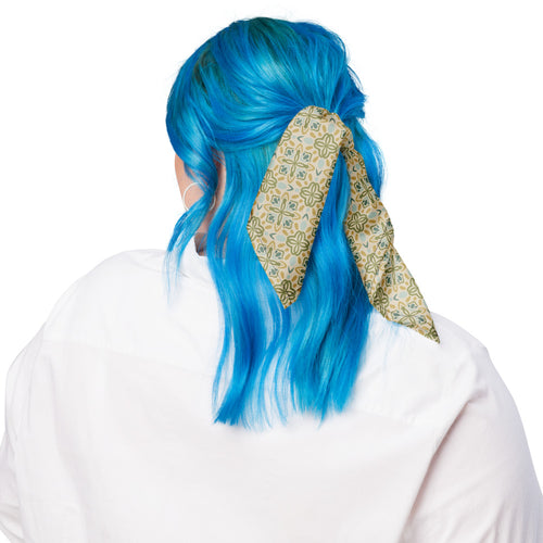 Garden Clover Cross Bandana mockup 1 pattern preview
