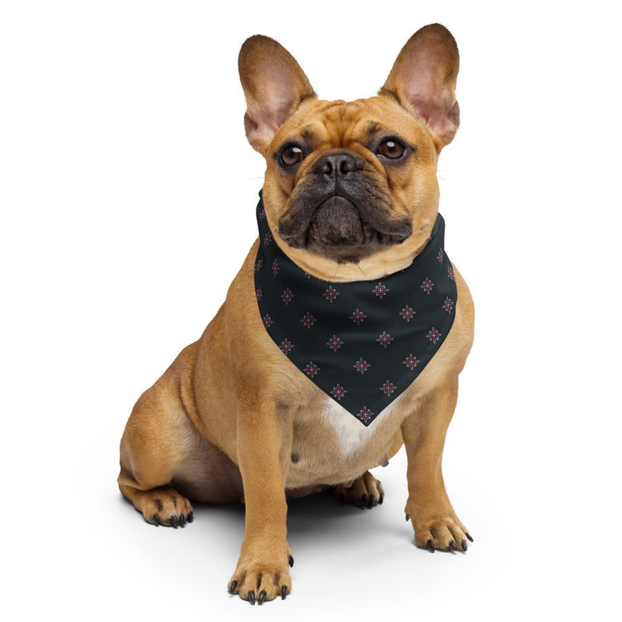 Pink Dot Flower Bandana mockup 2
