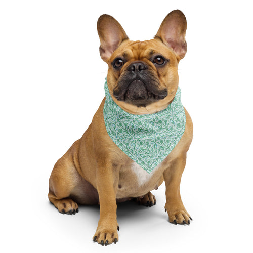 Teal Vine Damask Bandana mockup 2 pattern preview