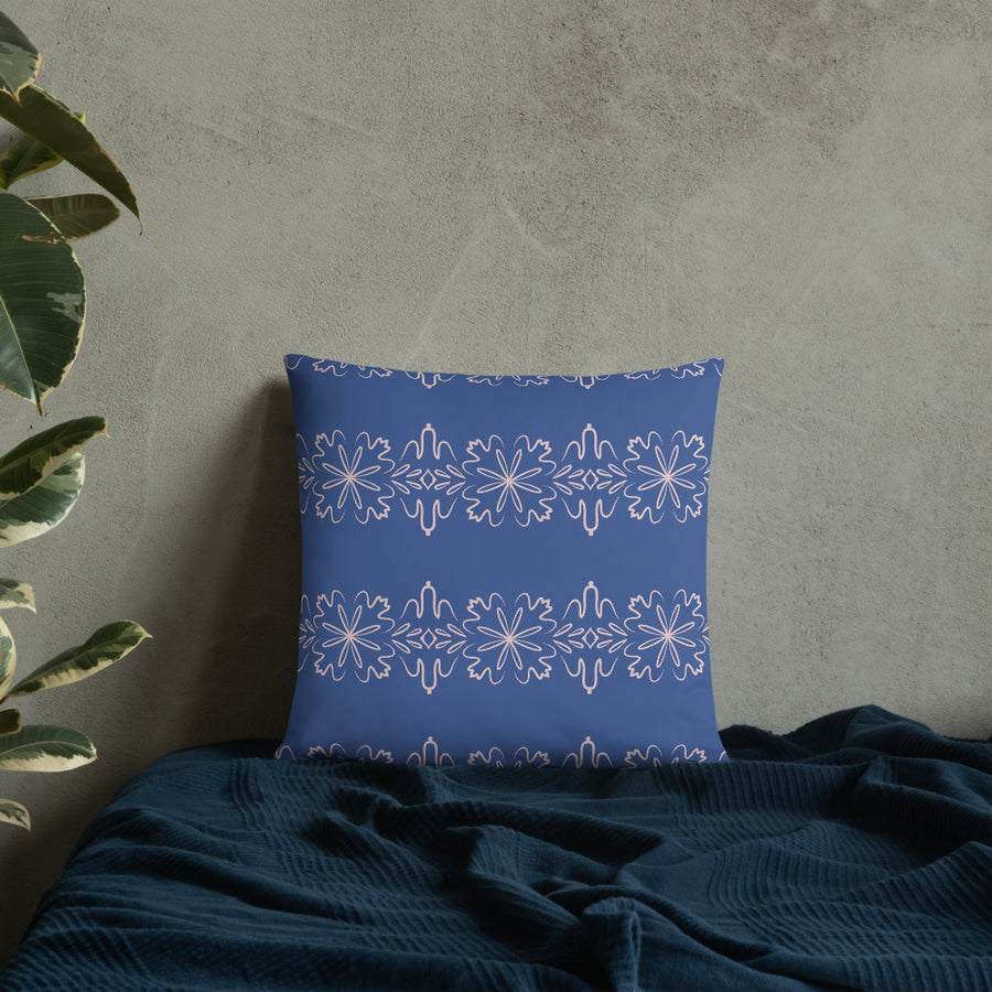 Leaf Damask Throw Pillow mockup 1