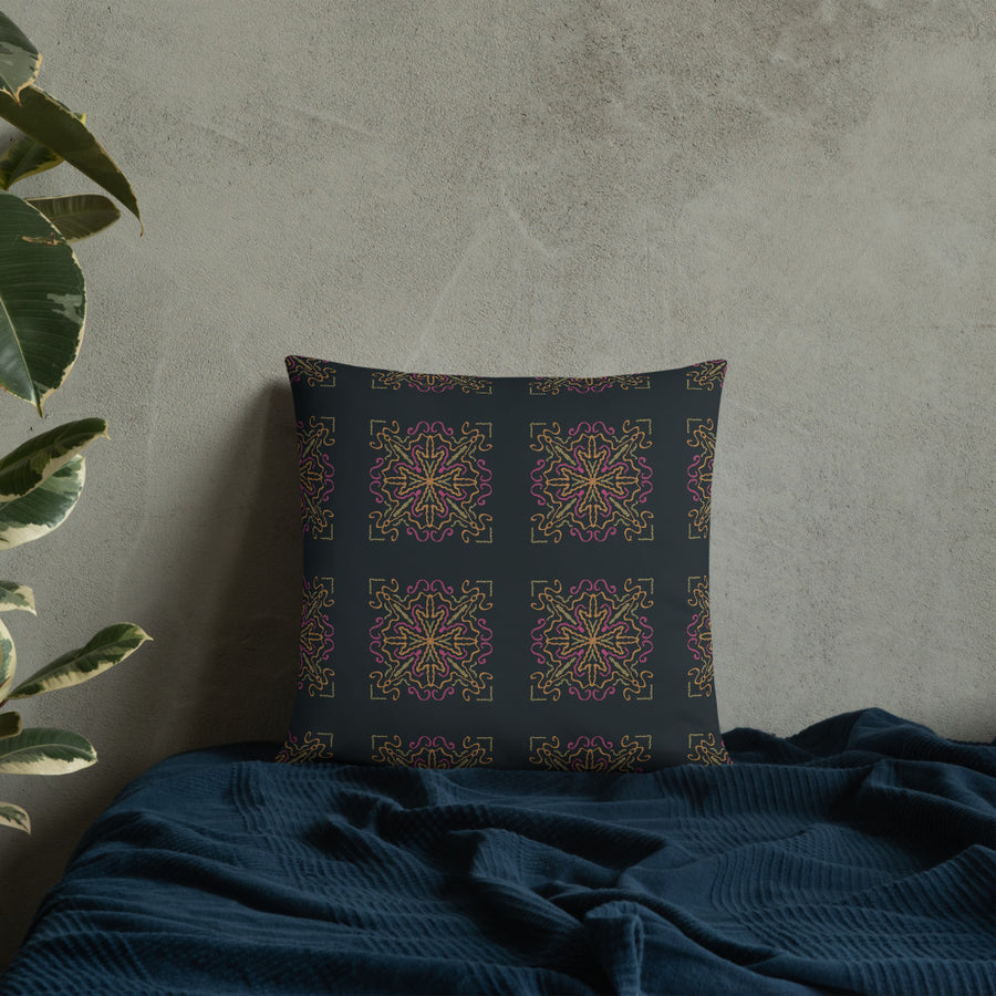 Disco Scrollwork Throw Pillow mockup 1
