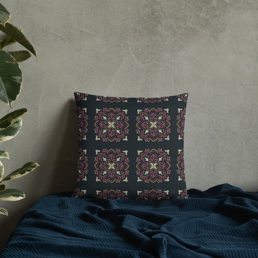 Jewel Ikat Throw Pillow mockup 1