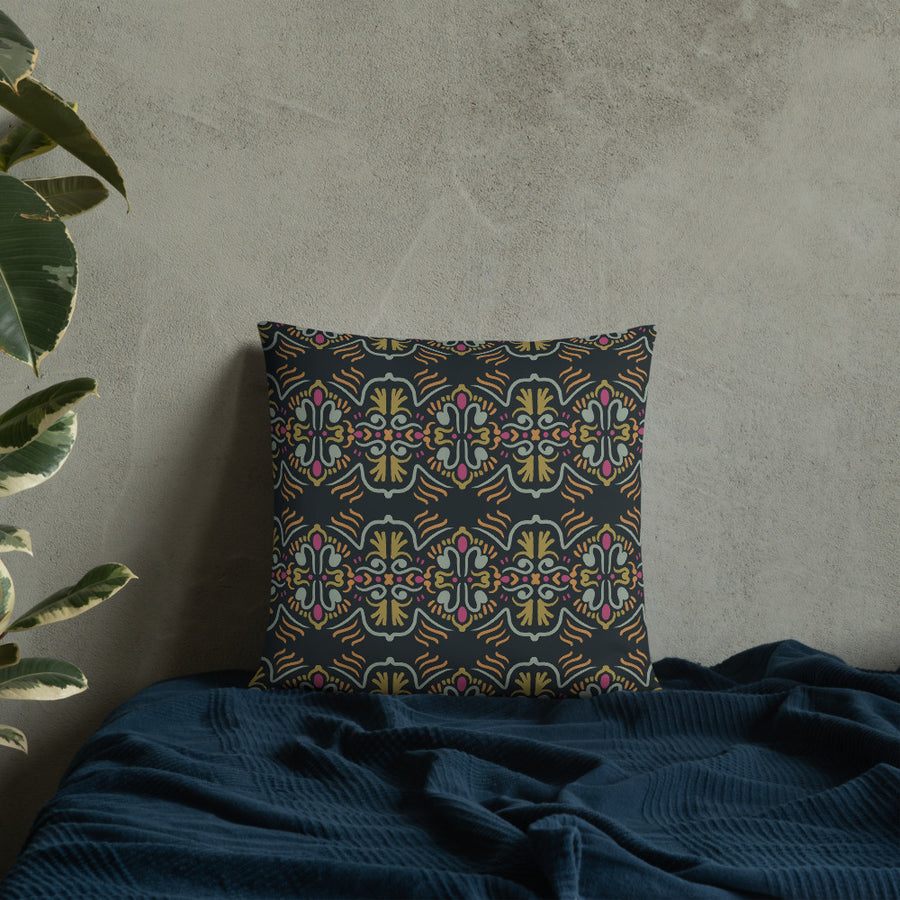 Folk Totem Throw Pillow mockup 1