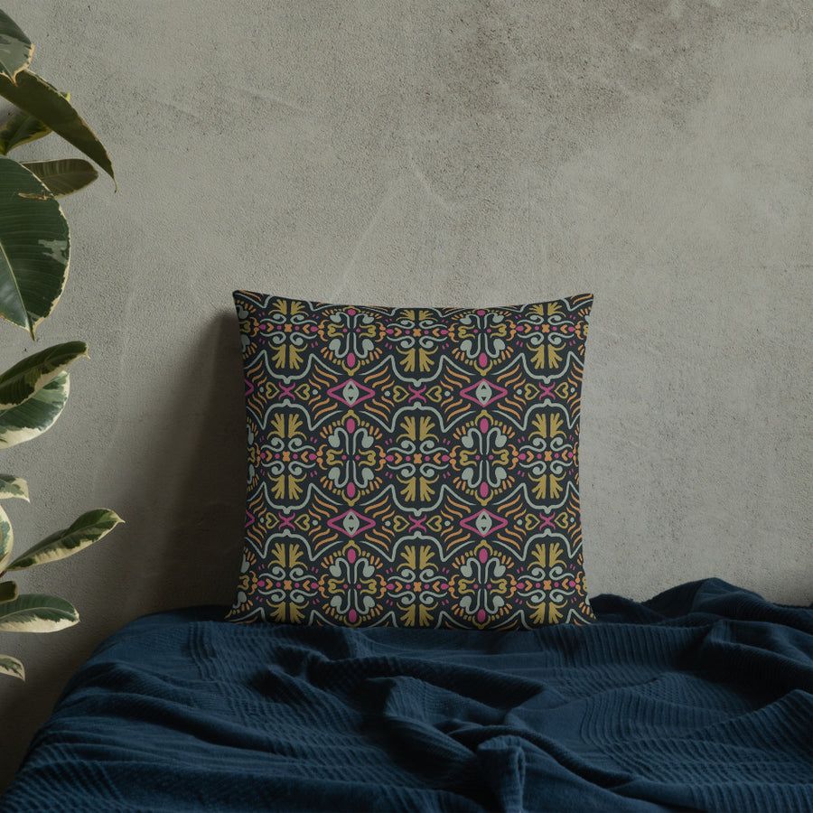 Dark Folk Eye Throw Pillow mockup 1