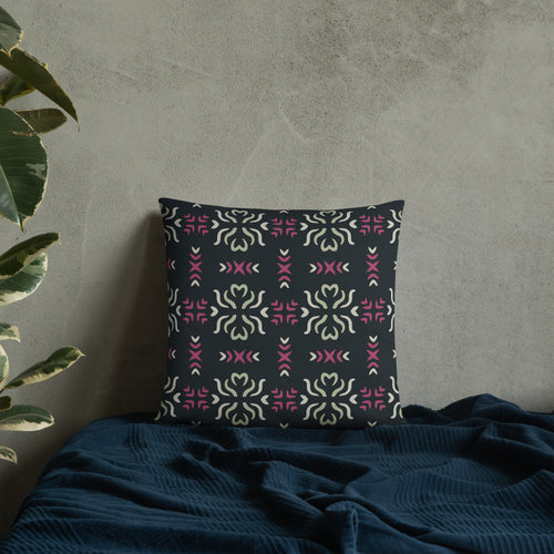 Sage Heart Cross Throw Pillow mockup 1 pattern preview
