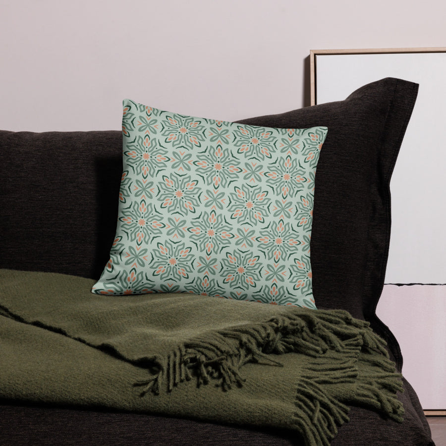 Mint Botanical Pillow Case mockup 1