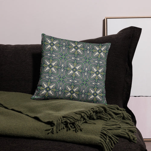 Midnight Folk Tile Pillow Case mockup 1 pattern preview