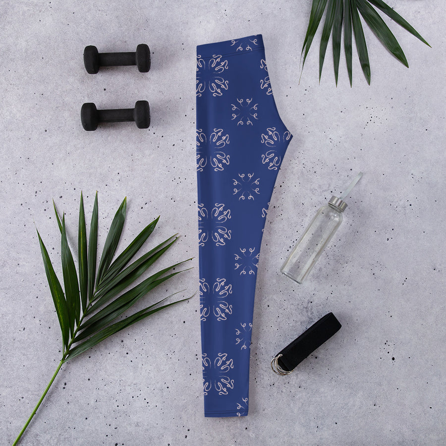 Calligraphy Cross AOP Leggings mockup 1