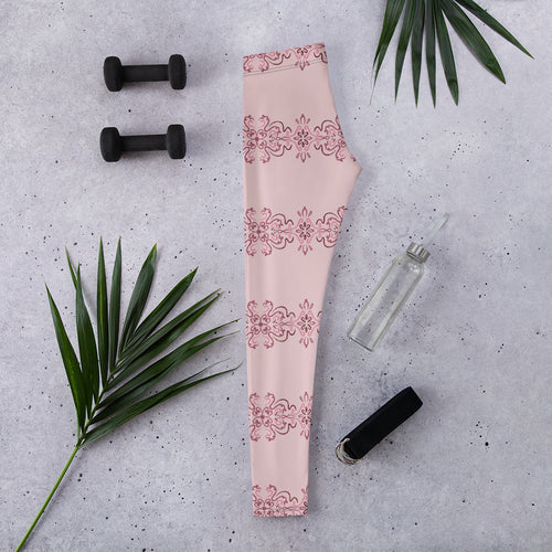 Rose Band AOP Leggings mockup 1 pattern preview