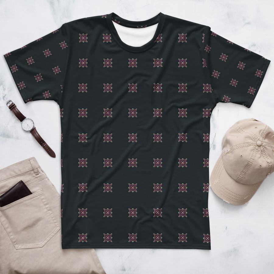 Pink Dot Flower AOP Men's T-Shirt mockup 1