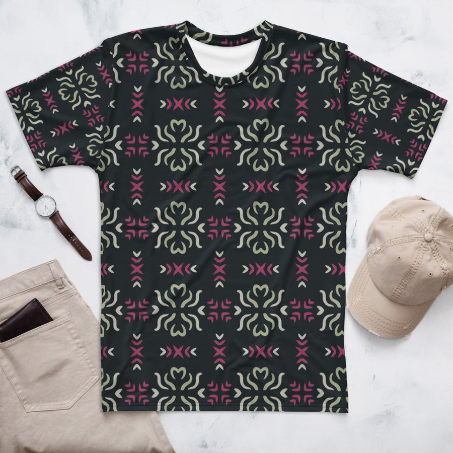 Sage Heart Cross AOP Men's T-Shirt mockup 1