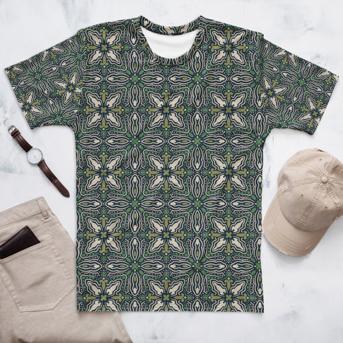 Midnight Folk Tile AOP Men's T-Shirt mockup 1 pattern preview