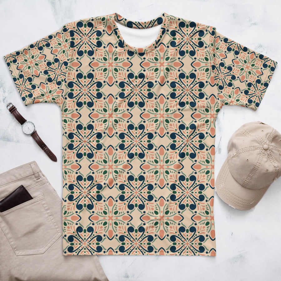 Garden Navy AOP Men's T-Shirt mockup 1