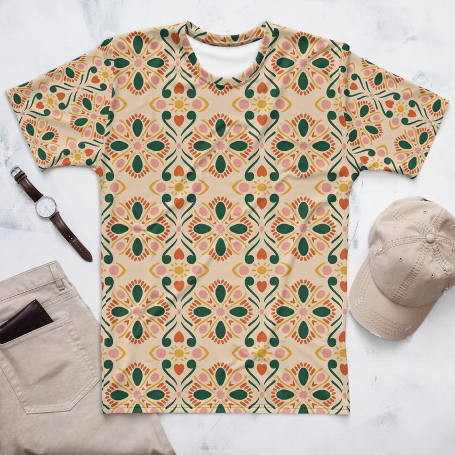 Sunheart Tile AOP Men's T-Shirt mockup 1