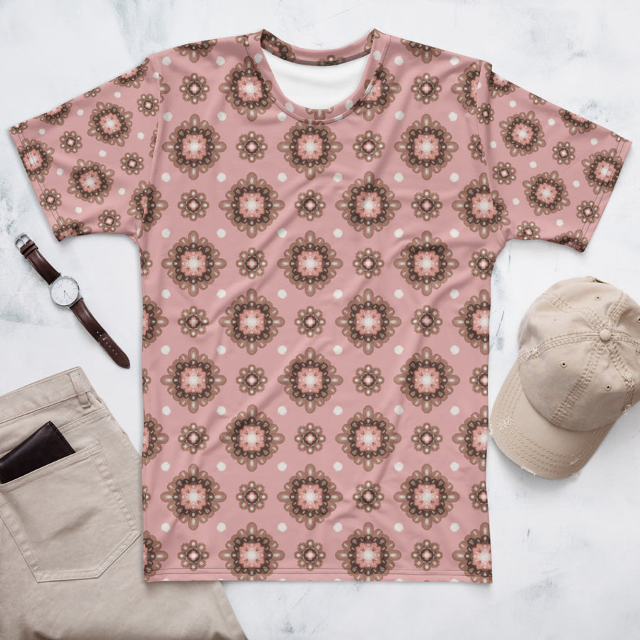 Mocha Medallion AOP Men's T-Shirt mockup 1