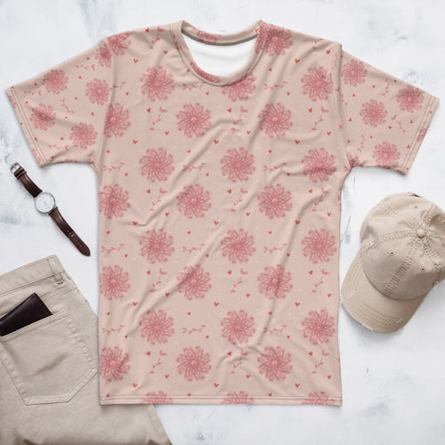 Delicate Romance 5 AOP Men's T-Shirt mockup 1 pattern preview
