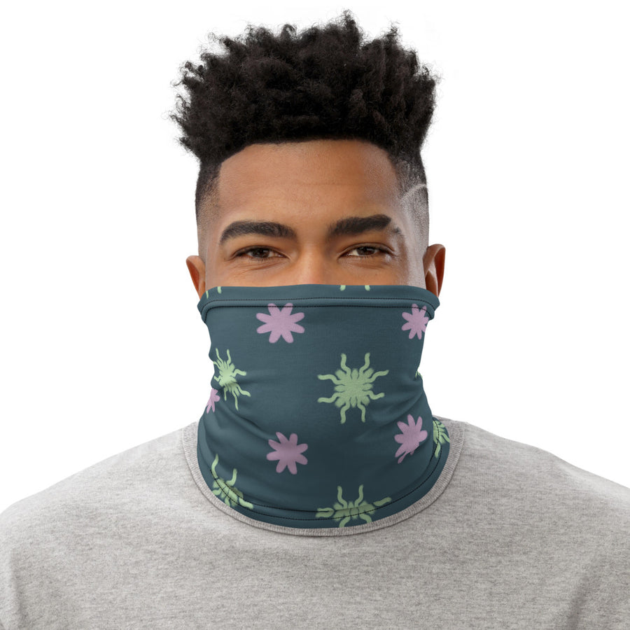 Coachella Sun And Flowers AOP Neck Gaiter mockup 1