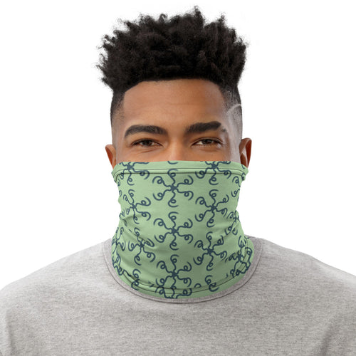 Coachella Spin Out Mint AOP Neck Gaiter mockup 1 pattern preview
