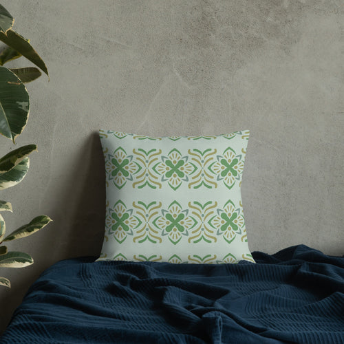 Olive Butterfly Premium Pillow mockup 1 pattern preview
