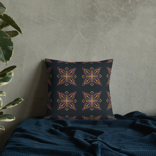 Golden Ikat Star Premium Pillow mockup 1 pattern preview