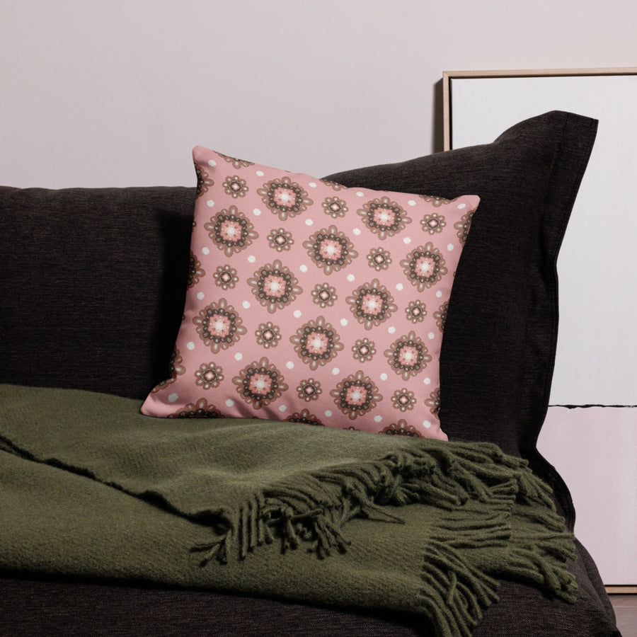 Mocha Medallion Premium Pillow Case mockup 1