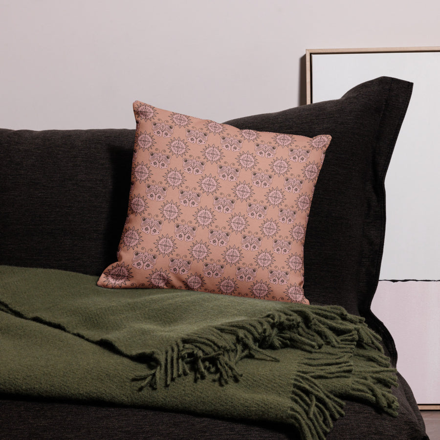 Mocha Butterfly Eye Premium Pillow Case mockup 1