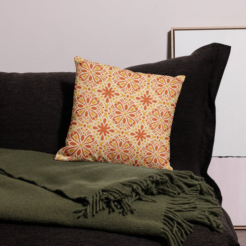 Tangerine Folk Premium Pillow Case mockup 1 pattern preview