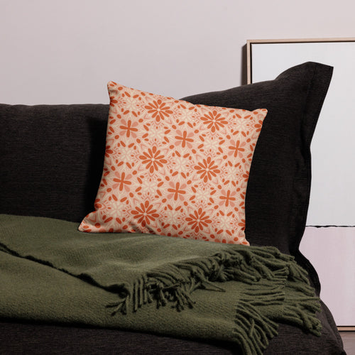 Peach Tonal Bloom Premium Pillow Case mockup 1 pattern preview