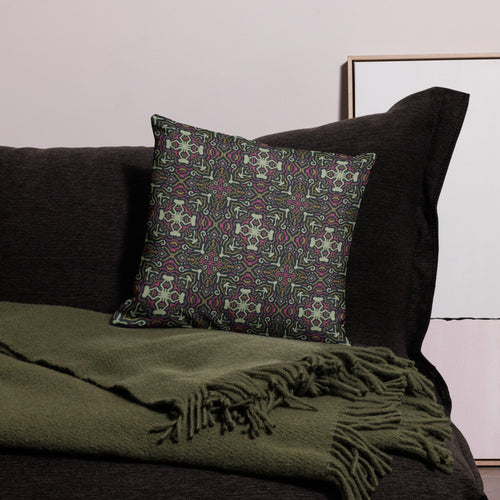 Psychedelic Damask Premium Pillow Case mockup 1 pattern preview