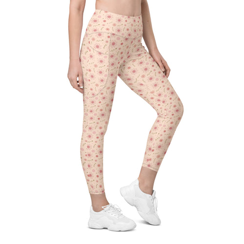 Delicate Romance 3 AOP Recycled Leggings with Pockets mockup 1 pattern preview