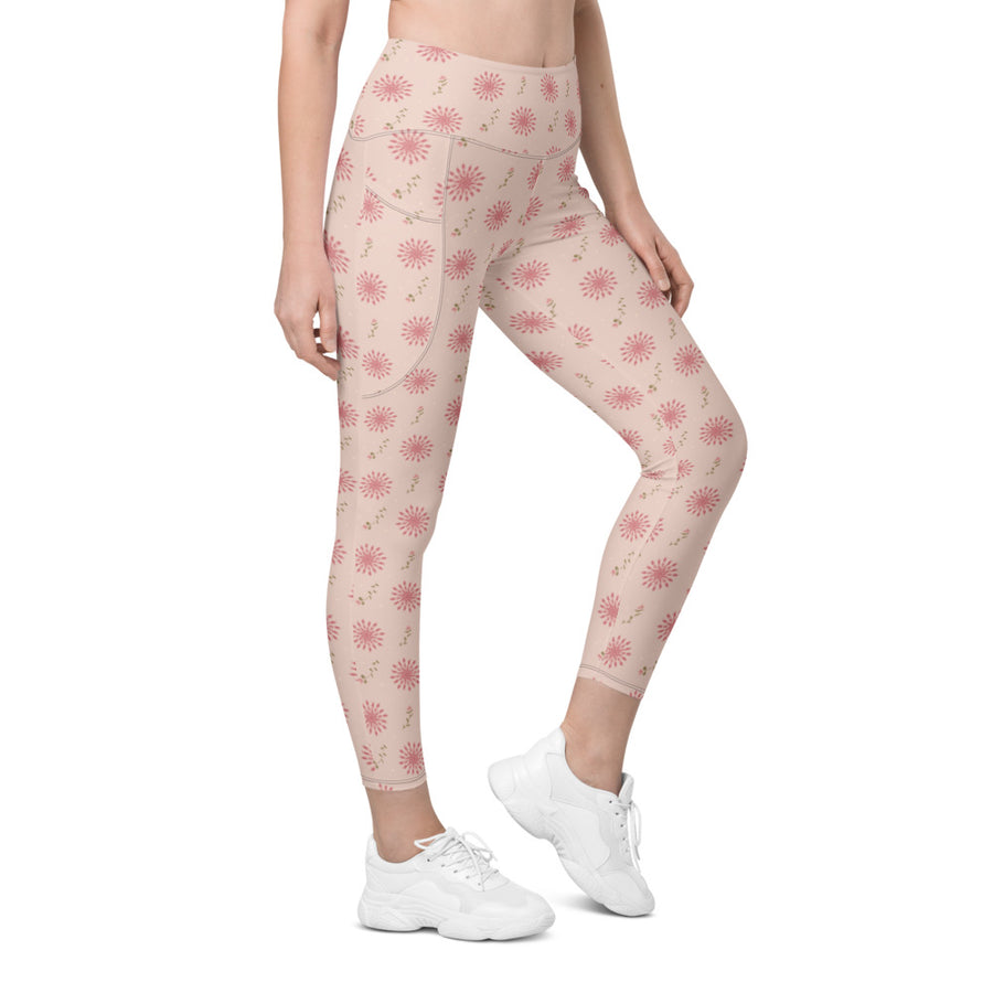 Delicate Romance 4 AOP Recycled Leggings with Pockets mockup 1