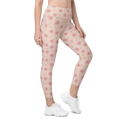 Delicate Romance 4 AOP Recycled Leggings with Pockets mockup 1 pattern preview