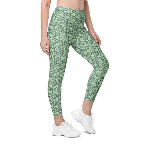 Coachella We Are One Mint AOP Recycled Leggings with Pockets mockup 1 pattern preview