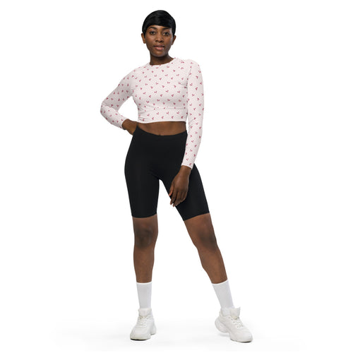 Alison Soft Steps AOP Recycled Long Sleeve Crop Top mockup 1 pattern preview
