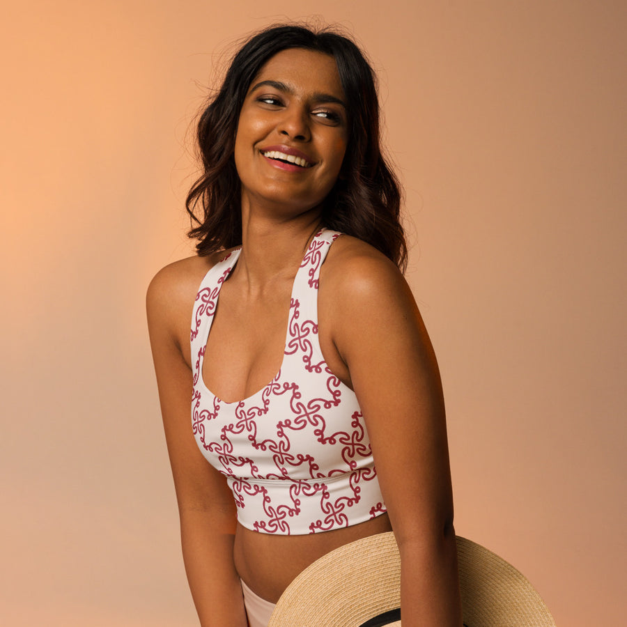 Alison Kitchen Tangle AOP Longline Sports Bra mockup 7
