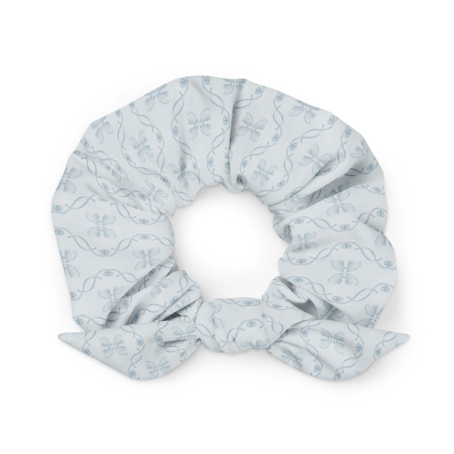Misty Damsel Reading Room AOP Recycled Scrunchie mockup 1