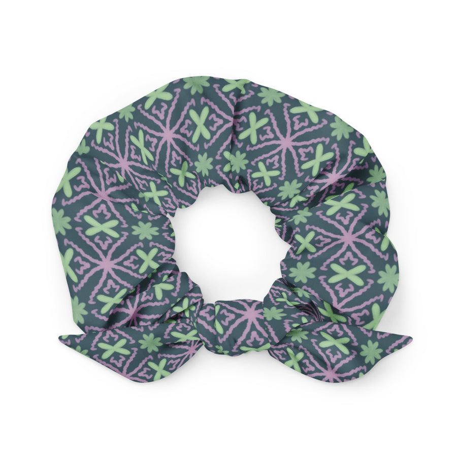 Coachella Flower Crowns AOP Recycled Scrunchie mockup 1