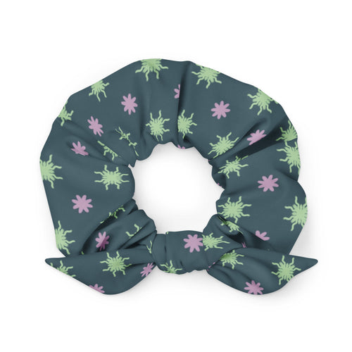 Coachella Sun And Flowers AOP Recycled Scrunchie mockup 1 pattern preview