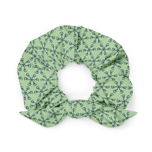 Coachella Spin Out Mint AOP Recycled Scrunchie mockup 1 pattern preview