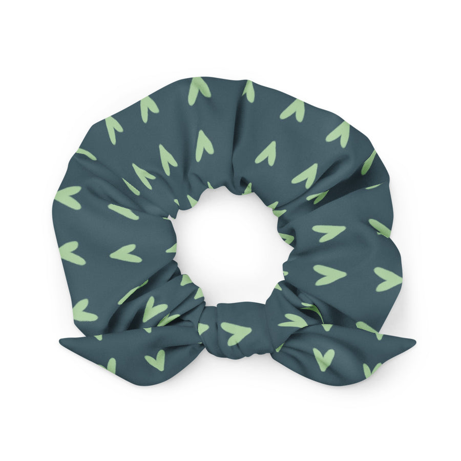 Coachella Puppy Love Slate Mint AOP Recycled Scrunchie mockup 1