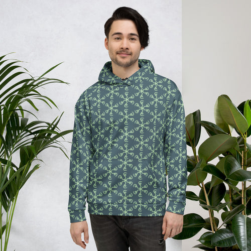 Coachella Spin Out Slate Mint AOP Hoodie mockup 1 pattern preview