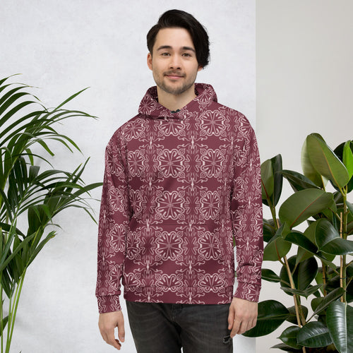 Crimson Garden AOP Hoodie mockup 1 pattern preview