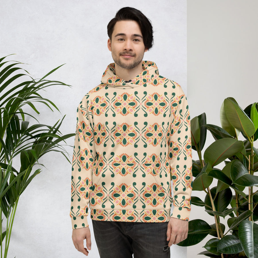 Forest Butterfly Tile AOP Hoodie mockup 1