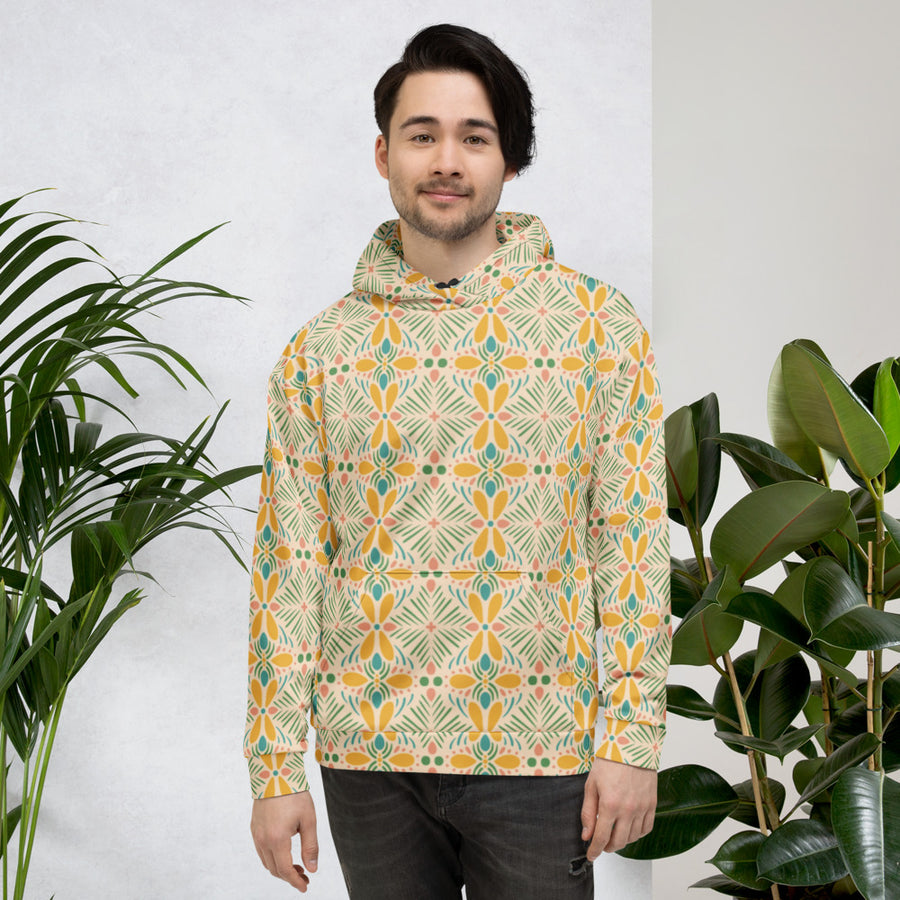 Sunshine Petal AOP Hoodie mockup 1