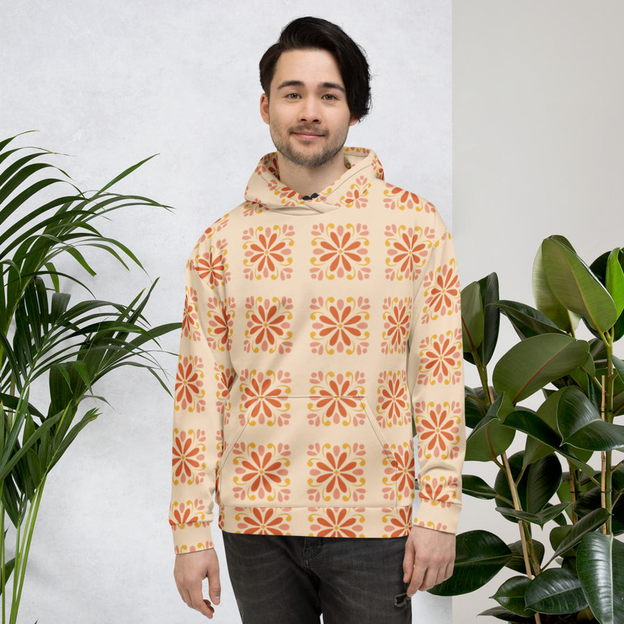 Folk Daisy AOP Hoodie mockup 1