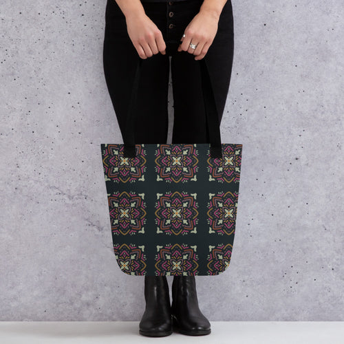 Jewel Ikat Tote Bag mockup 1 pattern preview