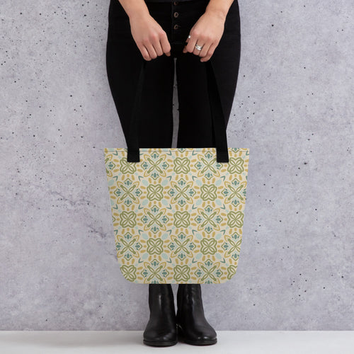 Garden Clover Cross Tote Bag mockup 1 pattern preview