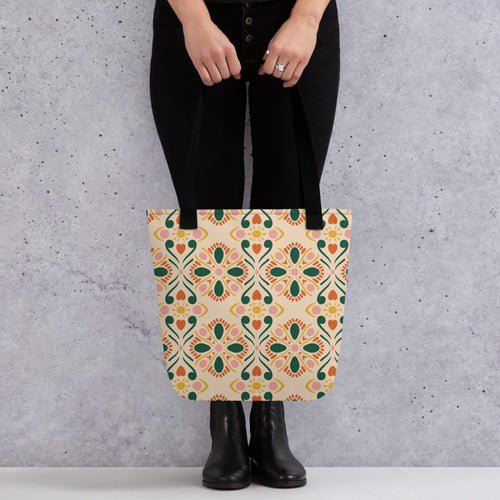 Sunheart Tile Tote Bag mockup 1 pattern preview